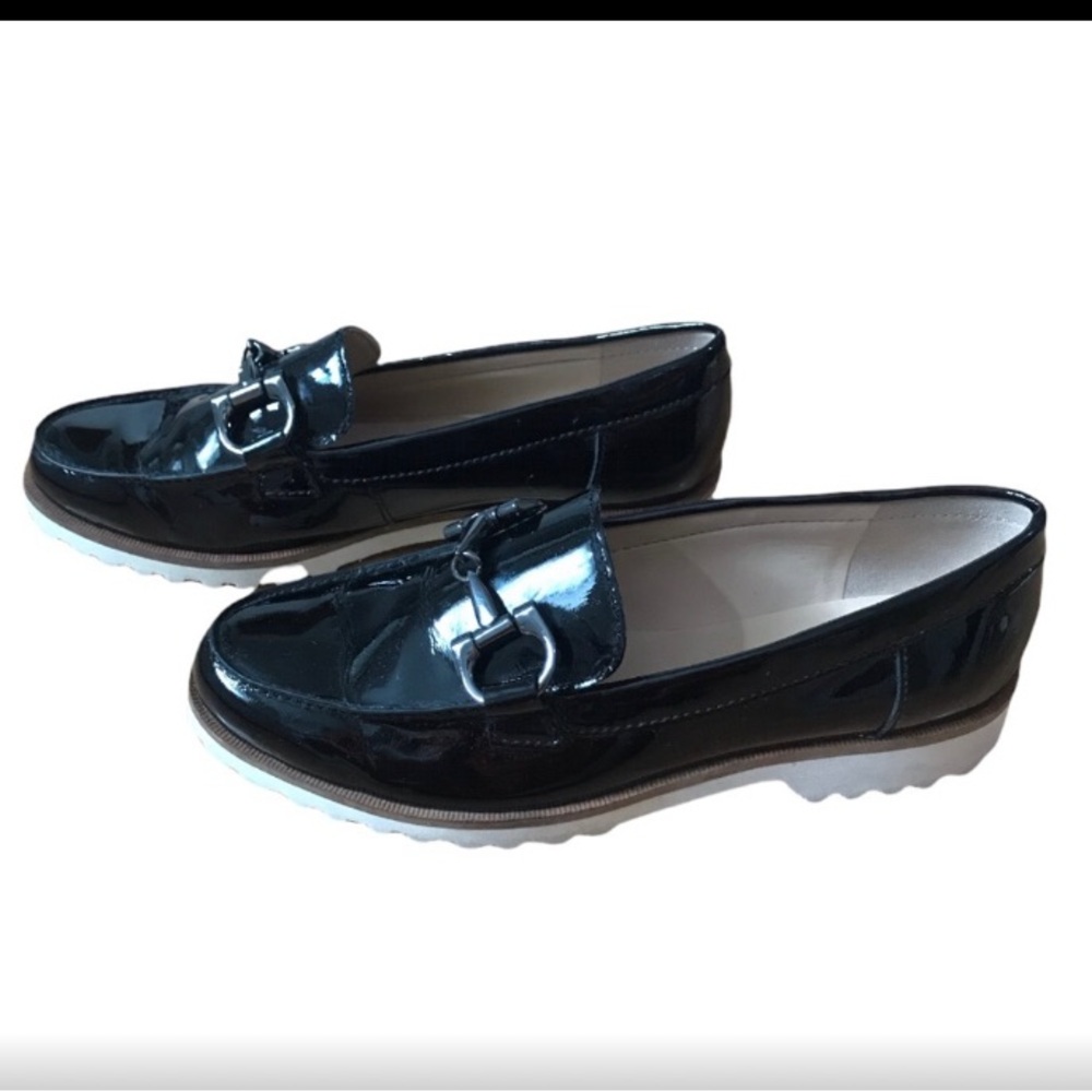 Karl Lagerfeld Black Patent Leather Loafers